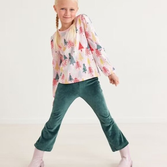 Hanna Andersson Holiday Print Knit Top In Cotton Jersey. Size 6 - Picture 2 of 4